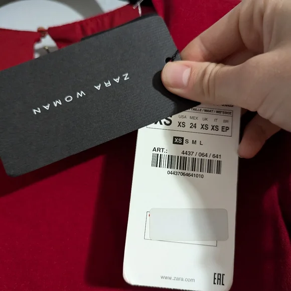 Zara Woman Red Lace Long Sleeve Romper Women's XS Romantic Holiday - Picture 8 of 11